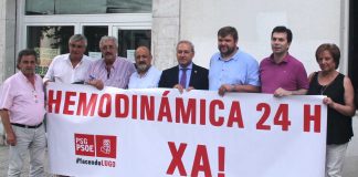 Cargos orgánicos e executivos do PSdeG diante do Parlamento de Galicia para esixir un servizo de hermodinámica 24 horas no HULA de Lugo | PSdeG