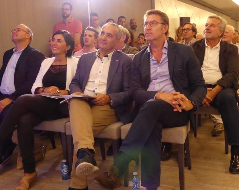 Tellado, Candia, Carballo e Feijóo durante a presentación oficial do alcaldable para a cidade de Lugo | PP
