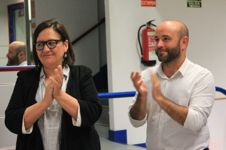 A voceira de Lugonovo, Cristina Pérez Herráiz e o voceiro de En Marea, Luís Villares | Óscar Bernárdez