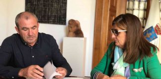 A presidenta de Down Lugo, María José Blanco Freire, e o presidente da Deputación, Darío Campos | Deputación de Lugo