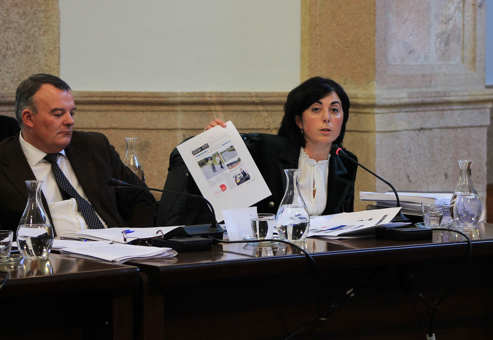 Elena Candia, presidenta do Partido Popular lucense, durante a sesión na que saíron aprobados os orzamentos provinciais | Óscar Bernárdez