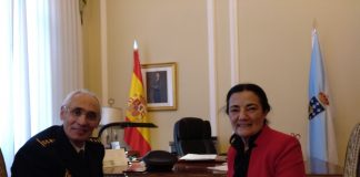 O comisario xefe Antonio Villamarín e a subdelegada do Goberno Isabel Rodríguez | Subdelegación do Goberno