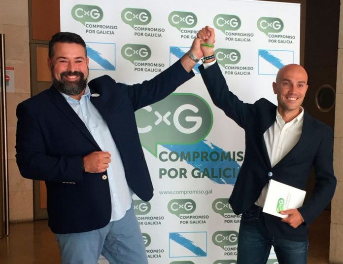 Juan Carlos Piñeiro, secretario xeral de Compromiso por Galicia, e Manuel 'Furacán' Hurtado, candidato nas municipais de Lugo | CxG