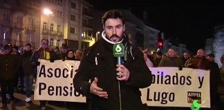 Imaxe da emisión en directo de La Sexta cos pensionistas de AJYPEL | La Sexta