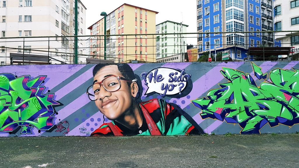 Vello mural de Diego AS adicado a Steve Urkel no barrio de Paradai | Guido Álvarez Parga