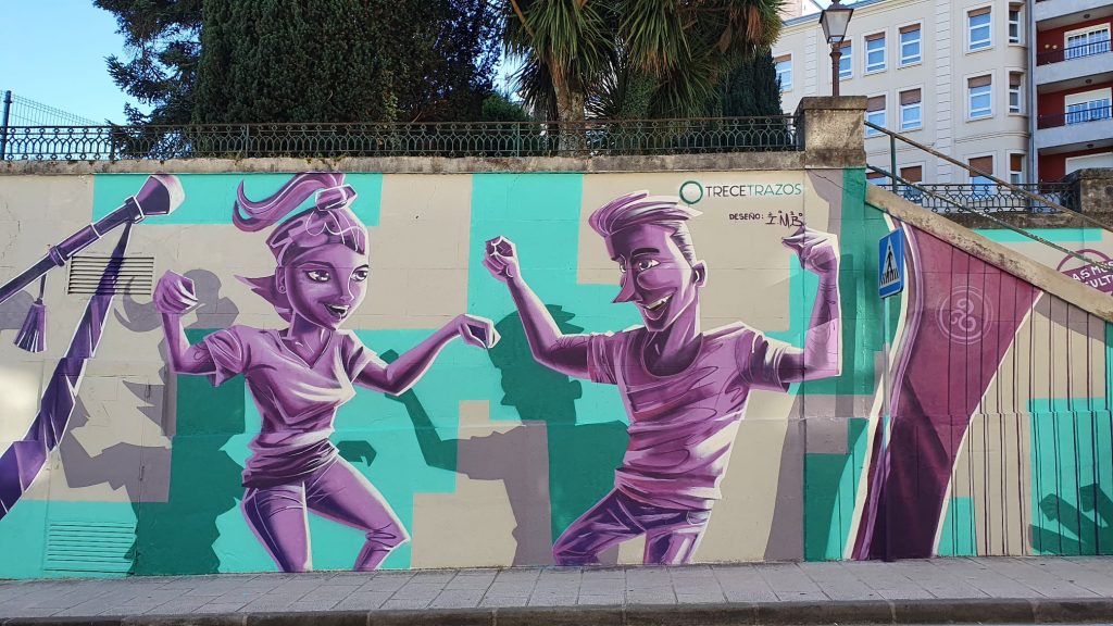 Obra de Rubén Paz na rúa dos Paxariños, en Lugo | @trece_trazos