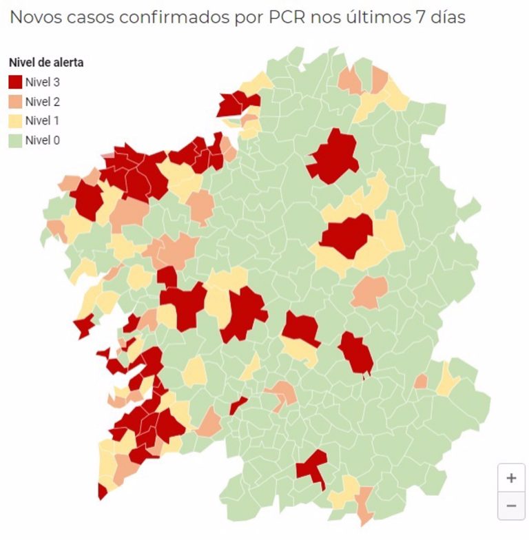 Os concellos lucenses en alerta vermella baixan a catro ao saír da lista Viveiro