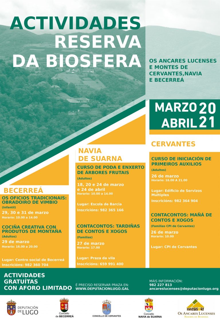 Cursos de cociña con produtos da Montaña ou talleres de vimbia para promocionar a Reserva da Biosfera