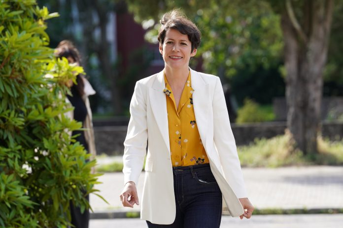 A portavoz nacional do BNG, Ana Pontón, á súa chegada a unha reunión co presidente da Xunta de Galicia, Alfonso Rueda, a 6 de xuño de 2022, en Santiago de Compostela, A Coruña, Galicia (España).. Álvaro Ballesteros - Europa Press