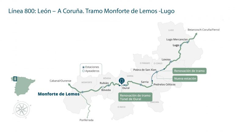 O tráfico ferroviario entre Monforte de Lemos e Lugo estará interrompido entre os días 17 e 19 por obras