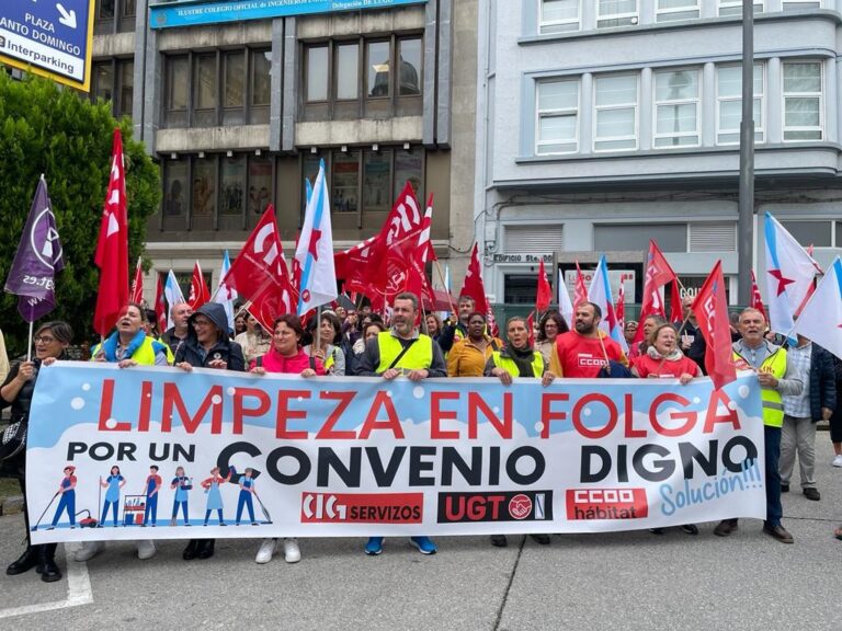 “Practicamente 100%” de seguimento na folga de limpeza en Lugo, con servizos mínimos “abusivos”, segundo sindicatos