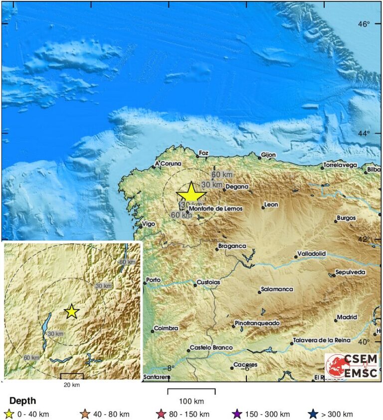 Lugo rexistra un terremoto de magnitude 3.6 que se fixo notar