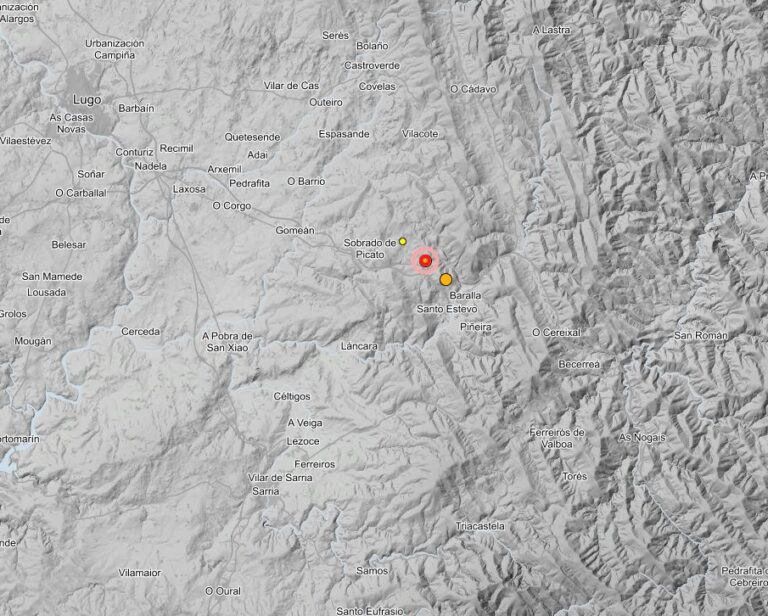 Baralla, epicentro de tres pequenos terremotos en pouco máis de dúas horas